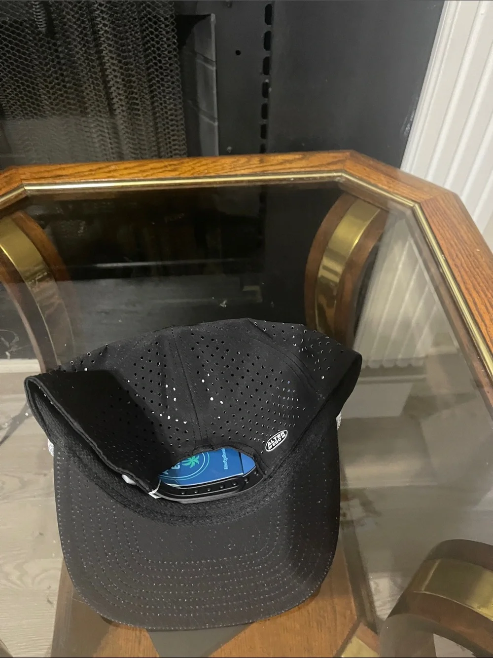 Black Rope-Trim Five-Panel Hat - Picture 4 of 8